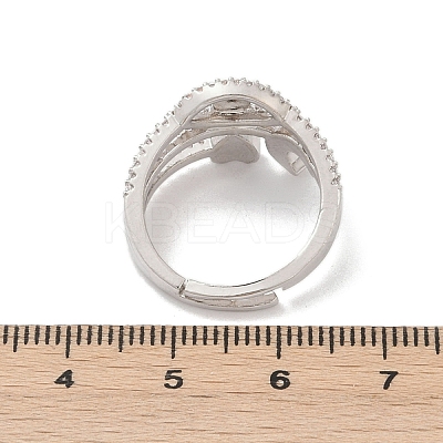 Brass Micro Pave Cubic Zirconia Finger Rings for Women RJEW-C129-05P-1
