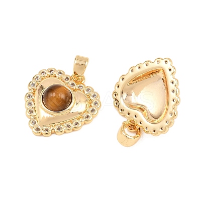Natural Tiger Eye Pendants KK-H538-11G-1