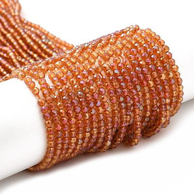 Electroplate Transparent Glass Beads Strands LS-GLAA-H021-01B-FR02-1
