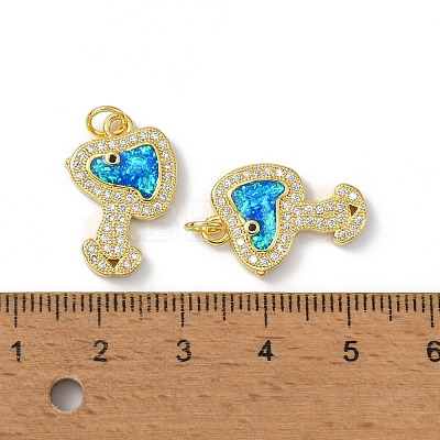 Brass Micro Pave Cubic Zirconia Pendants KK-A197-08G-1