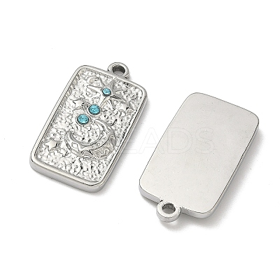304 Stainless Steel Rhinestone Pendants STAS-L308-02A-P-1