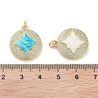 Brass Micro Pave Clear Cubic Zirconia Pendants KK-L213-003G-1