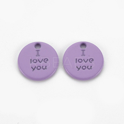 Spray Painted Alloy Charms for Valentine's Day PALLOY-Q433-027E-RS-1