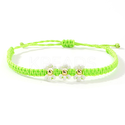 Handmade Daisy Glass Seed Bead Woven Flower Braided Bracelets CR2331-7-1