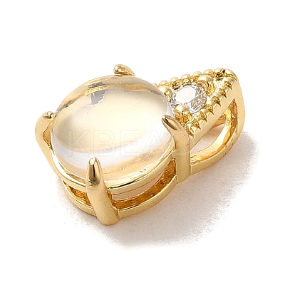 Brass Micro Pave Clear Cubic Zirconia Pendants KK-M278-06G-1