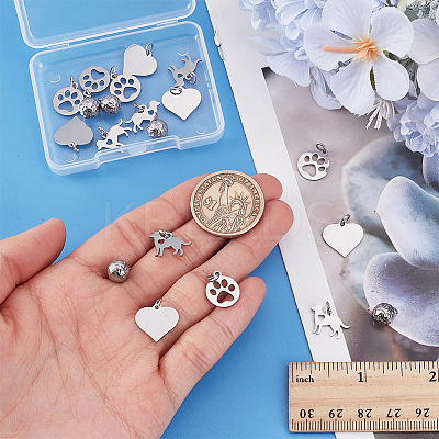 20Pcs 4 Styles 304 Stainless Steel Pendants STAS-AR0002-61P-1