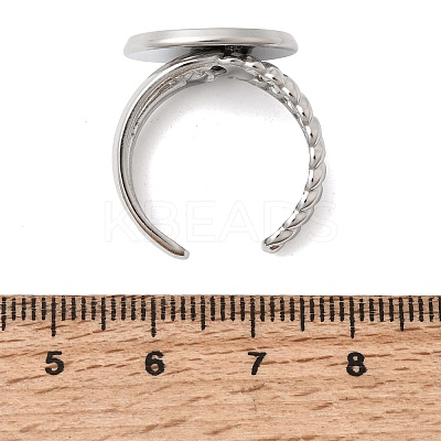 304 Stainless Steel Cuff Ring Components STAS-P454-01E-P-1