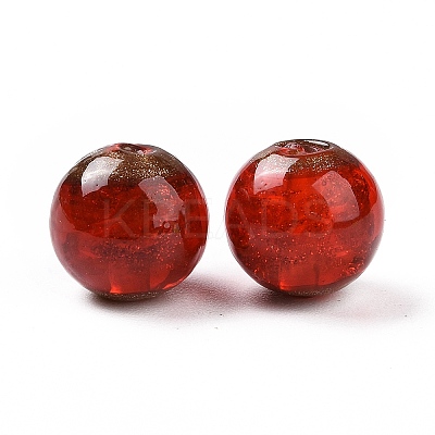 Handmade Gold Sand Lampwork Beads LAMP-C004-02A-1