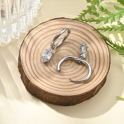 304 Stainless Steel Micro Pave Cubic Zirconia Hoop Earrings STAS-R004-04P-02-1