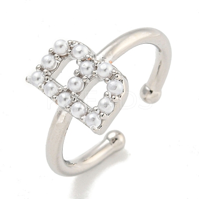 Rack Plating Brass Open Cuff Rings for Women RJEW-F162-01P-B-1