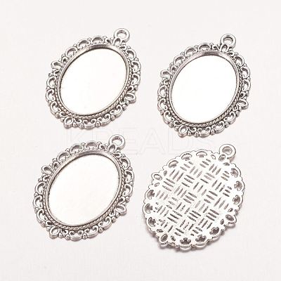 Zinc Alloy Pendant Settings for Cabochon & Rhinestone PALLOY-A15257-AS-LF-1