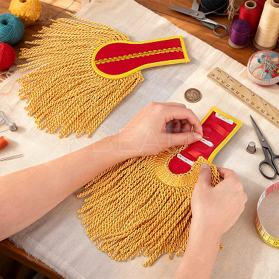 Polyester Tassel Epaulettes AJEW-WH0481-519C-02-1