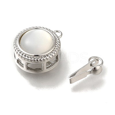 Brass Box Clasps with Resin KK-H480-07P-1