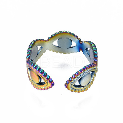 Evil Eye Lucky Cuff Rings RJEW-N038-023-1