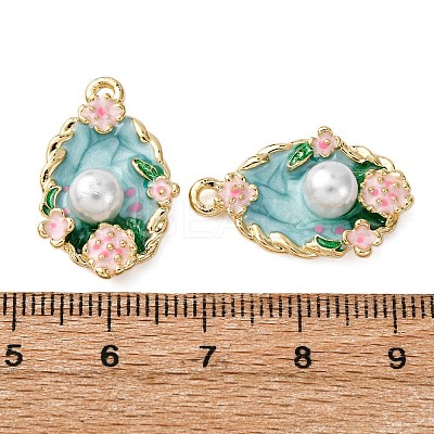 Light Gold Tone Alloy Enamel Pendants ENAM-B028-03KCG-01-1
