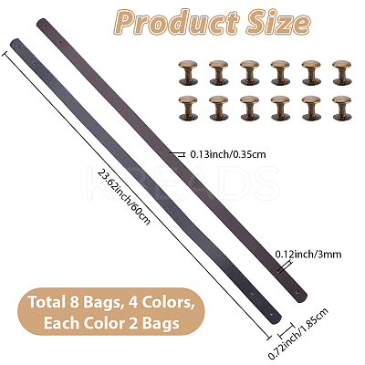 8 Bags 4 Colors PU Leather Bag Handles FIND-CL0001-50B-1