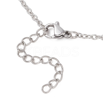 304 Stainless Steel Cross Pendant Cable Chain Necklaces NJEW-JN05844-1