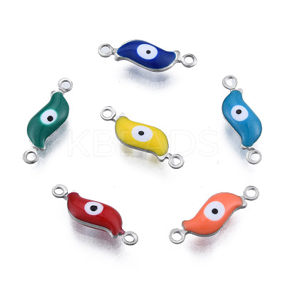 304 Stainless Steel Enamel Connector Charms STAS-N092-180-1