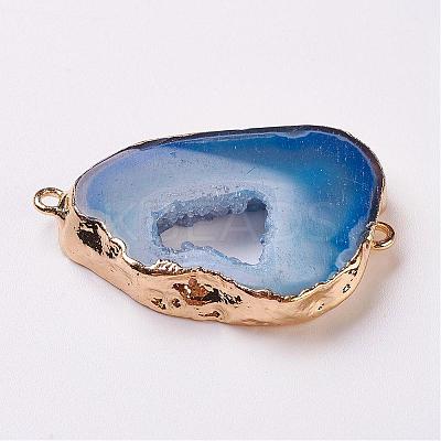 Electroplate Natural Druzy Geode Quartz Crystal Links connectors G-K189-04-1