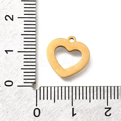 304 Stainless Steel Hollow Heart Charms STAS-Q348-08G-1
