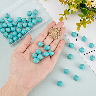50Pcs Synthetic Turquoise Beads G-AR0004-59-1