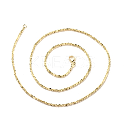 Brass Flower Link Chains Necklace for Women LS-NJEW-P265-12G-1