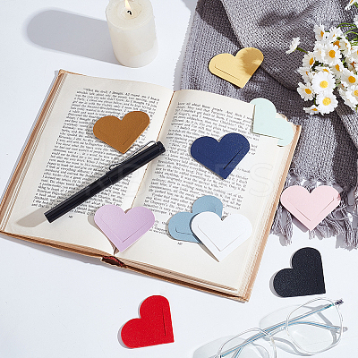 30Pcs 10 Colors PU Leather Heart Corner Protectors AJEW-GA0008-23-1