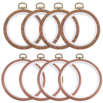 8Pcs 2 Styles Plastic Cross Stitch Embroidery Hoops DIY-CP0012-37-1
