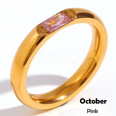 304 Stainless Steel Pave Cubic Zirconia Finger Rings FS-WG61B2A-29-1