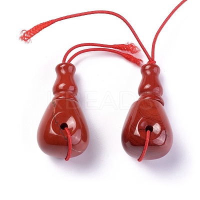 Natural Red Jasper 3 Hole Guru Beads G-L517-02D-1