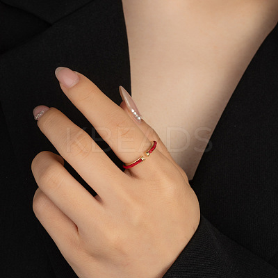 Brass with Cotton Cord Cuff Open Rings for Women FS-WG066F7-02-1