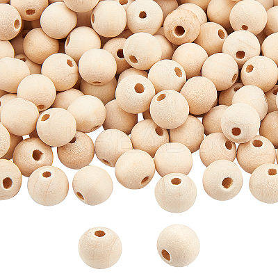Unfinished Natural Wood Beads WOOD-PH0001-09C-1