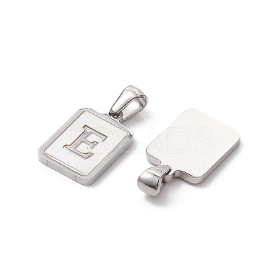 304 Stainless Steel Pave Shell Pendants STAS-G327-01P-E-1
