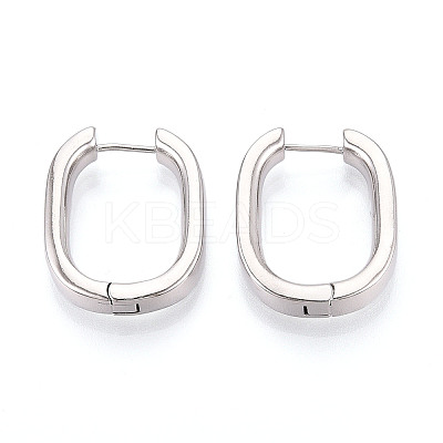 Brass Oval Hoop Earrings EJEW-T048-39P-1