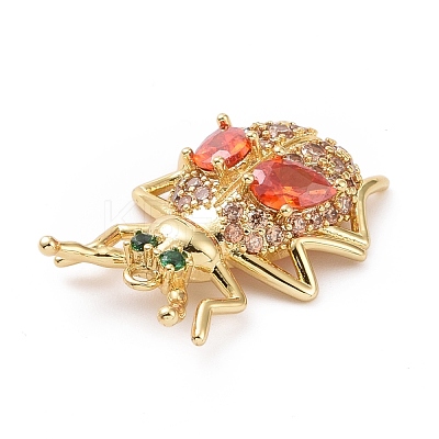 Rack Plating Brass Micro Pave Colorful Cubic Zirconia Pendants ZIRC-C039-03G-1
