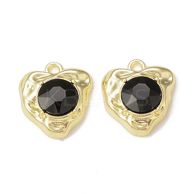 Rack Plating Alloy Glass Pendants PALLOY-P291-03G-04-1
