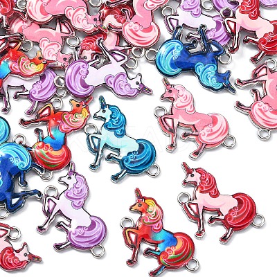 30Pcs Printed Alloy Connector Charms PALLOY-CJ0002-22-1