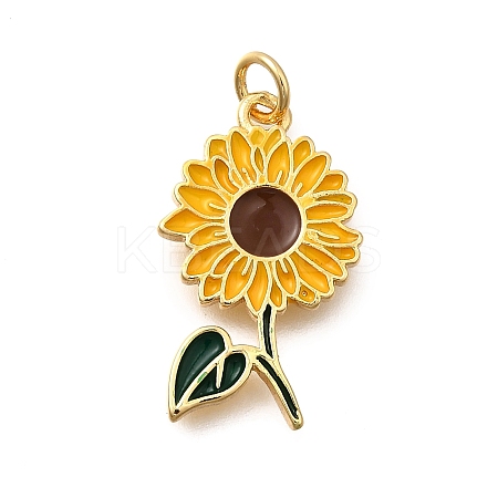 Brass Enamel Pendants KK-Z125-21G-1