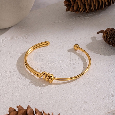 304 Stainless Steel Open Cuff Bangles for Women RM8954-1-1