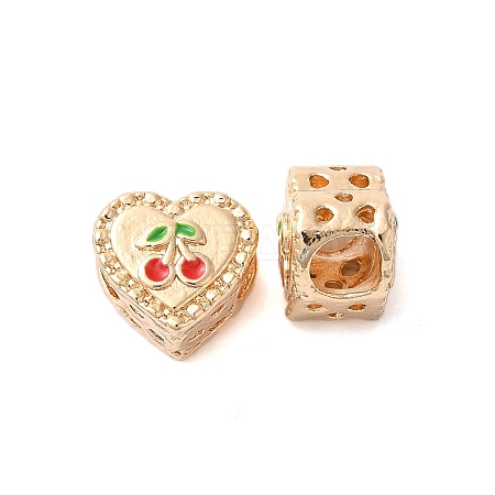 Rack Plating Alloy Enamel European Beads PALLOY-S189-51G-1