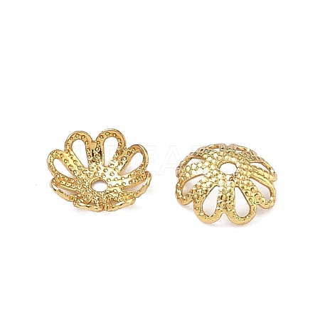 Flower Grade AAA Brass Fancy Bead Caps KK-O093-15-NR-1