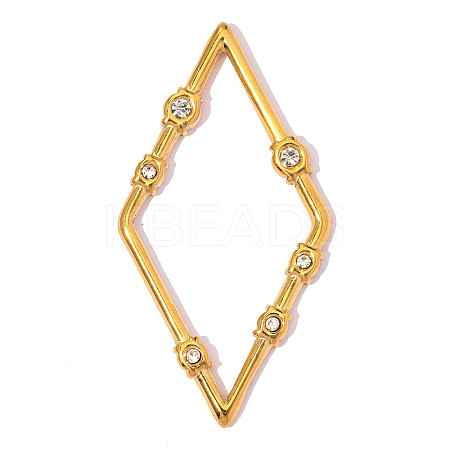 304 Stainless Steel with Crystal Rhinestone Pendants RB-OY001-81G-02-1