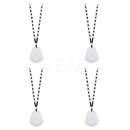 4Pcs Resin Imitation Gemstone Maitreya Buddha Pendant Necklace NJEW-FI0001-62B-1