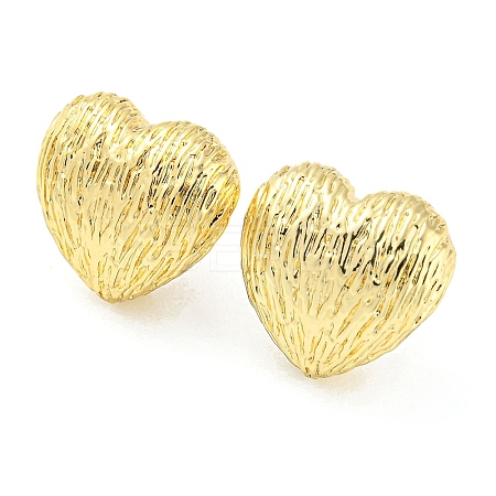 Rack Plating Brass Heart Stud Earrings EJEW-Q779-09G-1