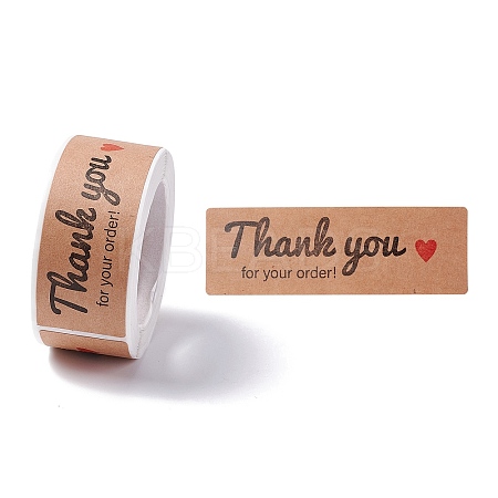 Rectangle Thank You Theme Paper Stickers X-DIY-B041-33C-1