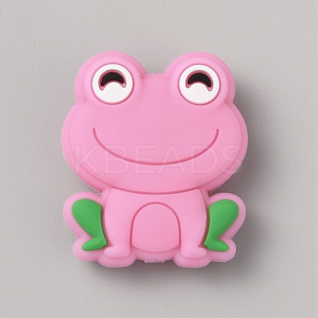 Frog Food Grade Eco-Friendly Silicone Focal Beads LS-SIL-WH0006-29I-1