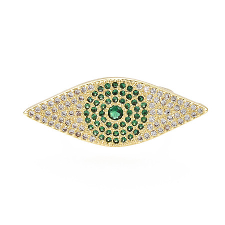 Cubic Zirconia Horse Eye Open Cuff Ring RJEW-N037-014B-1