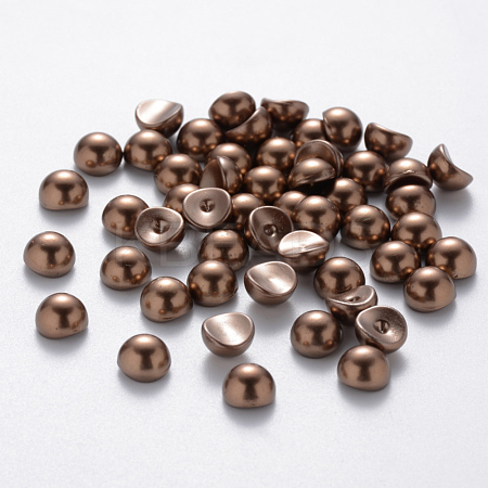 Half Round ABS Plastic Imitation Pearl Cabochons MRMJ-Q092-6mm-D02-1