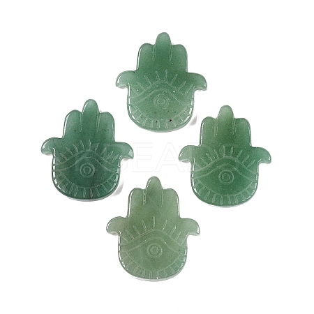 Natural Green Aventurine Hamsa Hand with Eye Figurines DJEW-N003-04H-1