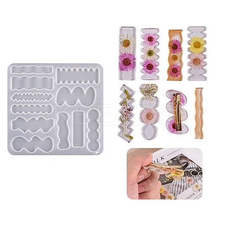 DIY Irregular Shape Cabochon Silicone Molds for Hair Clips DIY-L069-01B-1